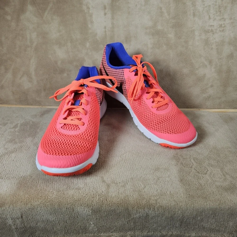 Nike Flex Experience RN 6 Womens 9 Running Shoes Sunset Glow and Blue Fox